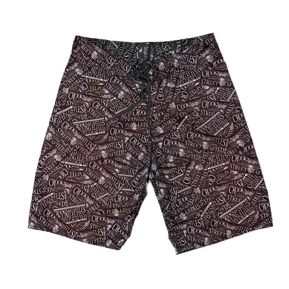 Mens Crooks & Castles All-Over Print Board Shorts Size 32 Punk Grunge